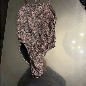 Jolyn Clothing Black and Pink One Piece Swimsuit